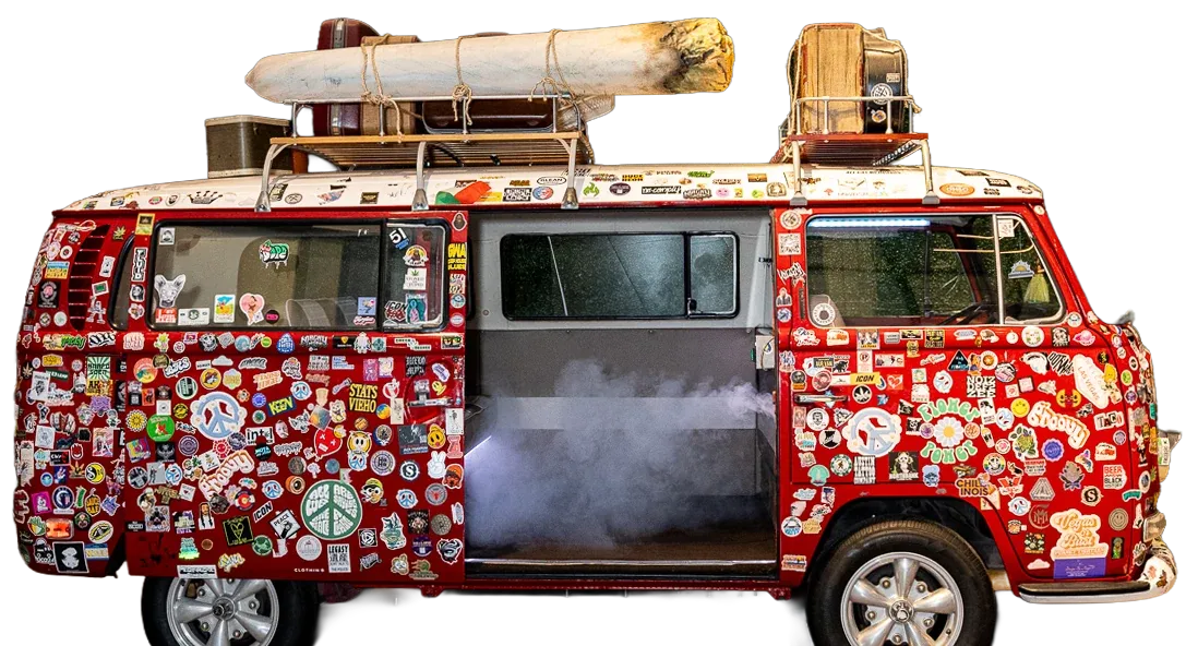 The DAZED! sticker-bombed VW van