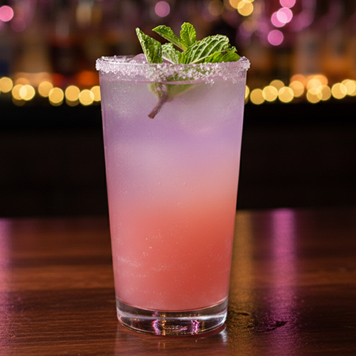 Raspberry Royale cannabis infused cocktail at DAZED! consumption lounge in Las Vegas at Planet 13